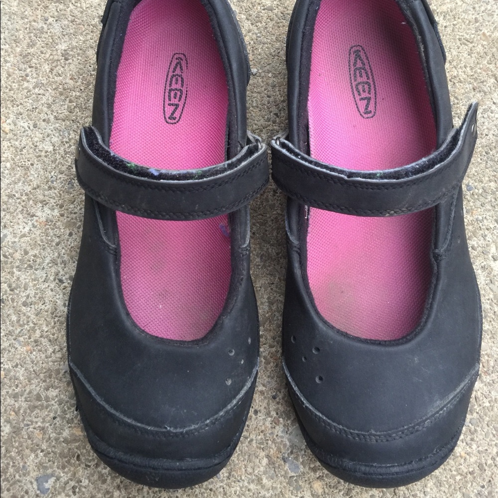 Women's Keen Black Leather Mary Janes Shoes 5m Gem